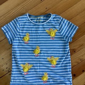 MiniBoden size 8-9 striped chick shirt